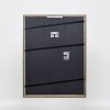 Эффектная рама из массива дерева профиль 25 серый 13x18 см антибликовое стекло