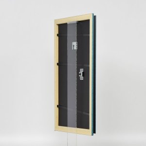 Эффектная деревянная рамка профиль 21 синий 18x24 см антибликовое стекло