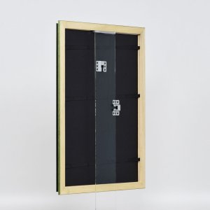 Эффектная деревянная рамка профиль 21 зеленый 18x27 см обычное стекло