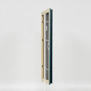 Эффектная деревянная рамка профиль 21 синий 18x32 см обычное стекло