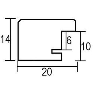 Эффектная деревянная рамка профиль 2210 черный 20x20 см акриловое стекло