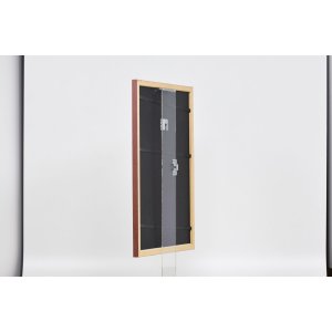 Эффектная деревянная рама профиль 38 коричневый 25x80 см обычное стекло