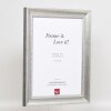 Эффектная рама из массива дерева профиль 28 серебро 30,5x91,5 см музейное стекло