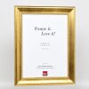 Эффектная деревянная рама профиль 95 золото 50x60 см антибликовое стекло