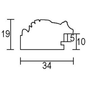 Эффектная деревянная рама профиль 94 золото 50x65 см антибликовое стекло