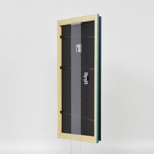 Эффектная деревянная рама профиль 21 синий 50x70 см обычное стекло