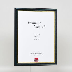Эффектная деревянная рама профиль 21 синий 50x70 см обычное стекло