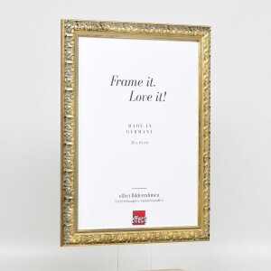 Эффектная деревянная рама профиль 94 золото 50x75 см обычное стекло
