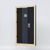 Эффектная деревянная рамка профиль 21 синий 60x60 см обычное стекло