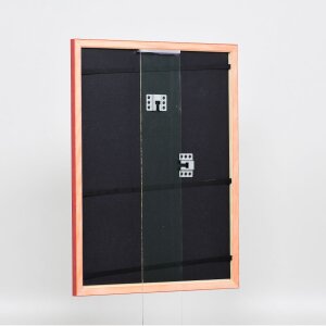 Эффектная деревянная рама профиль 89 красный 60x60 см обычное стекло