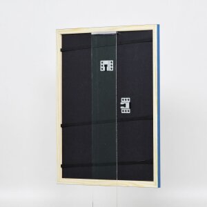 Эффектная деревянная рама профиль 89 синий 60x60 см обычное стекло