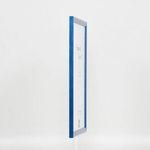 Эффектная деревянная рама профиль 89 синий 60x60 см обычное стекло