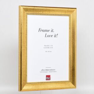Эффектная деревянная рама профиль 95 золото 60x80 см обычное стекло