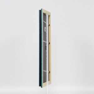 Эффектная деревянная рама профиль 21 синий 60x90 см обычное стекло