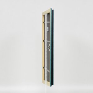 Эффектная деревянная рама профиль 21 синий 60x90 см обычное стекло