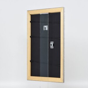 Эффектная деревянная рама профиль 94 серебро 60x90 см обычное стекло