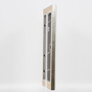 Эффектная деревянная рама профиль 95 серебро 60x90 см антибликовое стекло