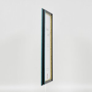 Эффектная деревянная рама профиль 21 синий 60x90 см музейное стекло