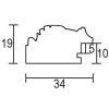 Эффектная деревянная рама профиль 94 золото 62x93 см акриловое стекло