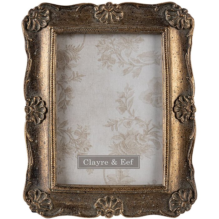 Рамка для фотографій Clayre & Eef 2F0827 10x15 см пластикова прямокутна золотого кольору