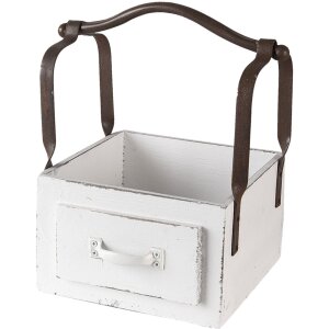Деревянная корзина белая 24x19x28 см 6H1915W