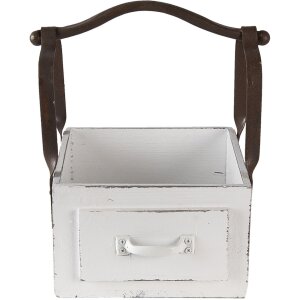 Деревянная корзина белая 24x19x28 см 6H1915W