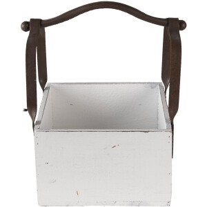 Деревянная корзина белая 24x19x28 см 6H1915W