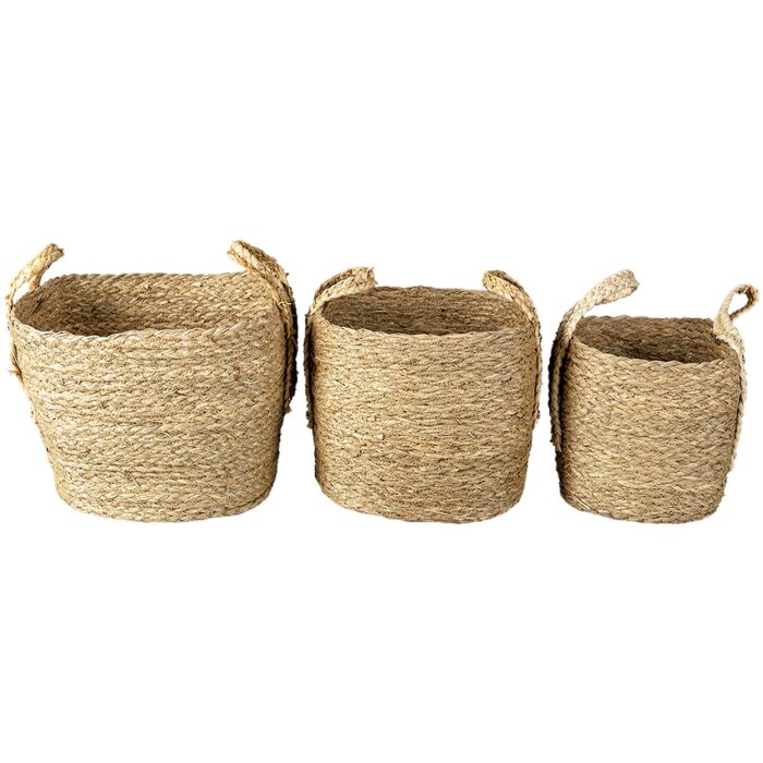 Кошик (набір з 3) коричневий 27x27x21-30 - 23x23x19-27 - 20x20x17x25 см 6RO0539