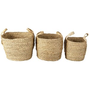 Корзина (комплект из 3) коричневая 27x27x21-30 -...