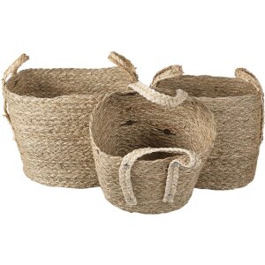 Корзина (комплект из 3) коричневая 27x27x21-30 -...