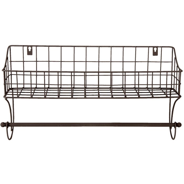 Рушникосушка для гостей з кошиком чорна 44x12x25 см 6Y4305