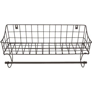 Рушникосушка для гостей з кошиком чорна 44x12x25 см 6Y4305
