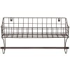 Рушникосушка для гостей з кошиком чорна 44x12x25 см 6Y4305