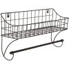 Рушникосушка для гостей з кошиком чорна 44x12x25 см 6Y4305