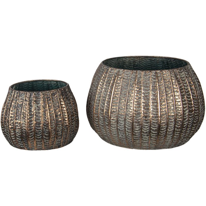 Горщик для квітів (набір з 2) бляшаний Ø 40x25 - Ø 28x19 см 6Y4308
