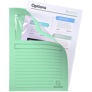 Пачка Exacpla 100 папок для вікон 22x31 см DIN A4 без пластику 160 г світло-зелена