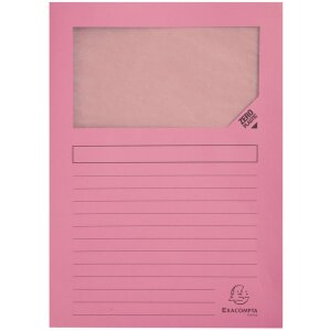 EXACOMPTA 55500E Папка для вікон SUPER Pink А4 160г 100шт...