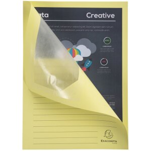 Упаковка 100 папок для вікон DIN A4 без пластику канарково-жовтого кольору Exacpta