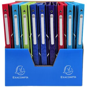 Швидкозшивач на кільцях Exacpta OffiX 4 кільця 20 мм корінець А4 PP 500µ, різні кольори