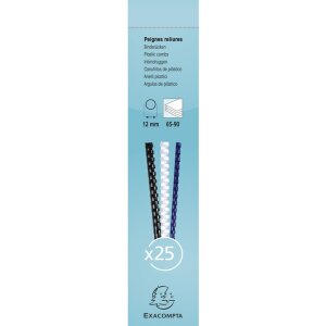 Exacompta 76401E Спіралі для палітурки 12 мм ПВХ чорні 25 штук DIN A4 65-90 аркушів