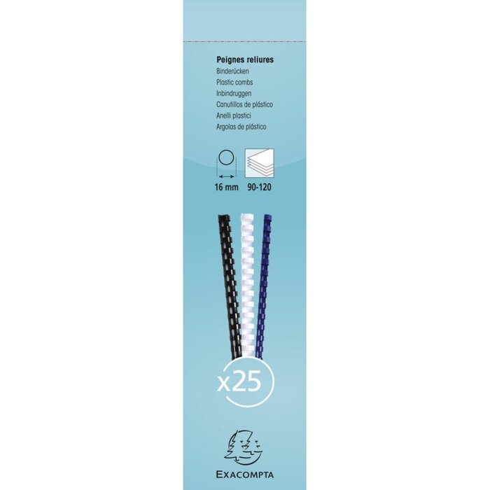 Exacompta 76500E Спіраль 16 мм 25 шт. біла для документів DIN A4 90-120 аркушів