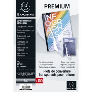 Exacpta упаковка 100 кришок ПВХ 300µ DIN A4 кришталевих