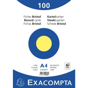 Індексні картки Exacpta DIN A4 100 штук жовтого кольору...