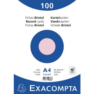 Індексні картки Exakpta чисті DIN A4 100 штук рожеві