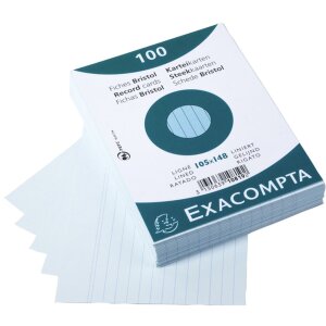 Індексні картки Exacpta A6 на підкладці 100 штук блакитно-сині 205 г/м²