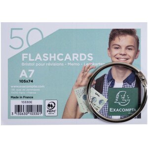 Exacompta 50 флеш-карт з кільцевою підкладкою DIN A7