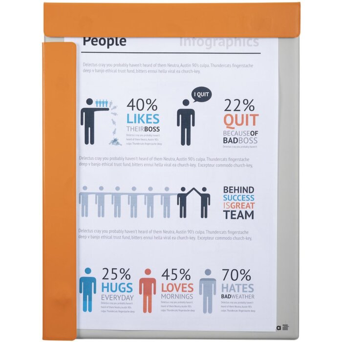 Exacompta 19394E Магнітний блокнот A4 пластикова обкладинка помаранчевий