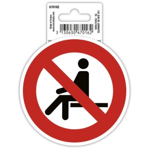 Клейкий знак Сидеть запрещено 10 см