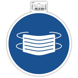 Клейка табличка для обовязкових масок 20 см