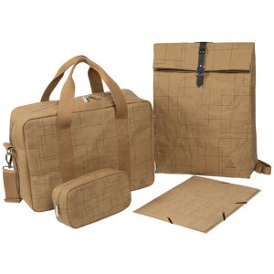 Сумка Exacompta 39x29x15см паперова шкіра вигляду Eterneco коричневі геометричні мотиви